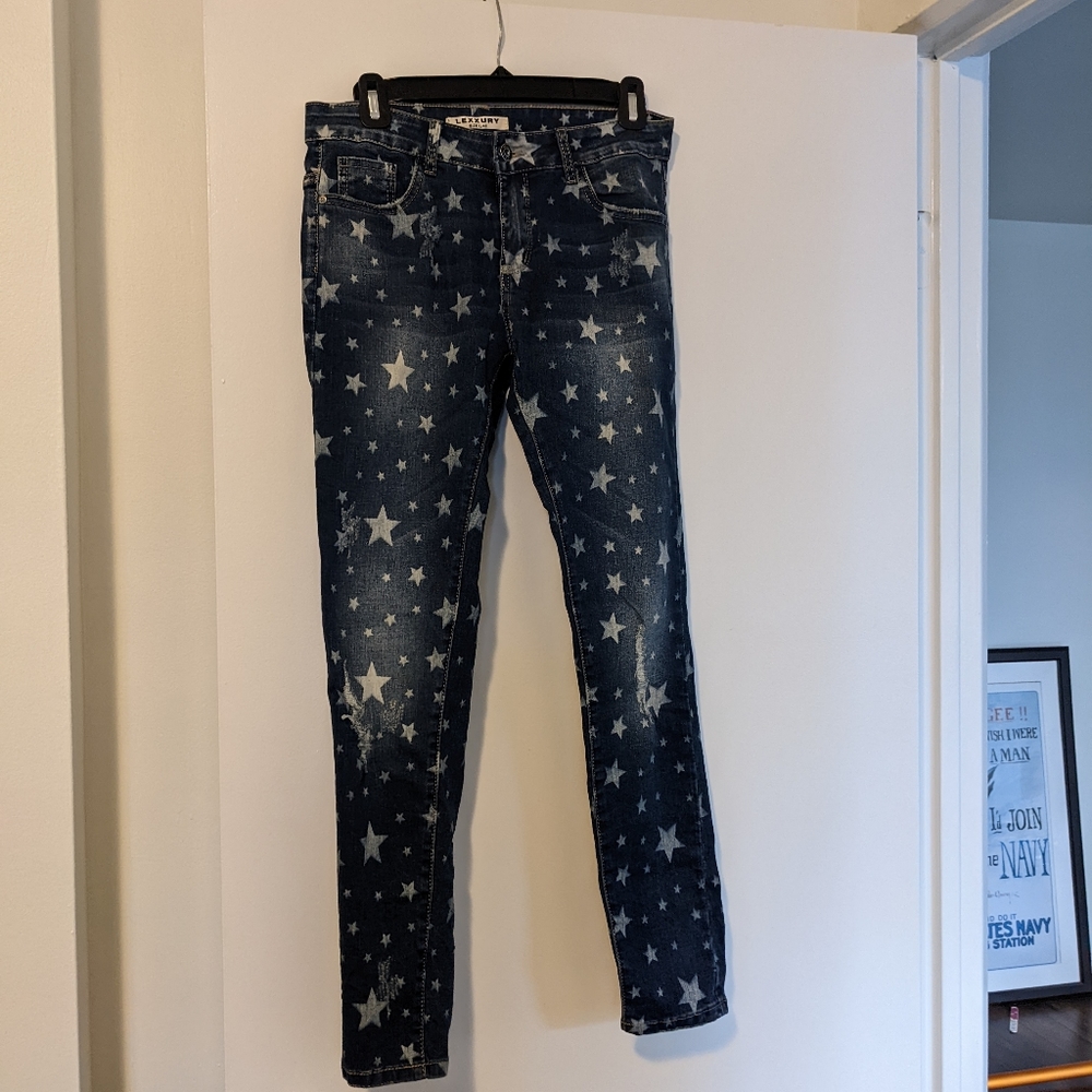Jeans with a star pattern